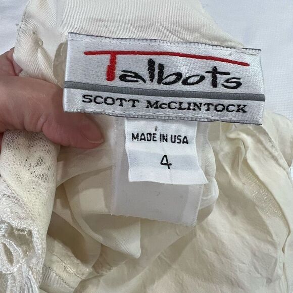 80’s Talbots Scott McClintock Lack Mock Collar Elegant Victorian Style Blouse - Picture 6 of 7
